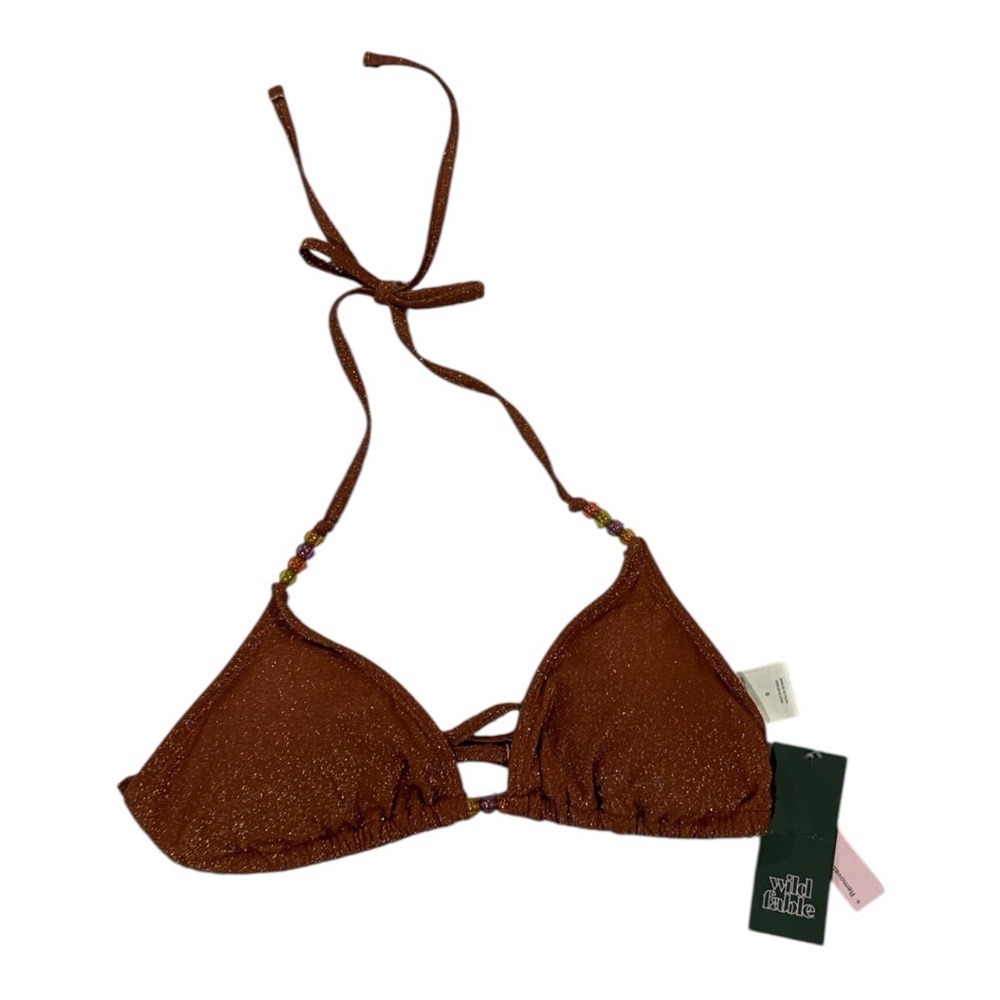 Wild Fable Shimmering Rust Bikini Top